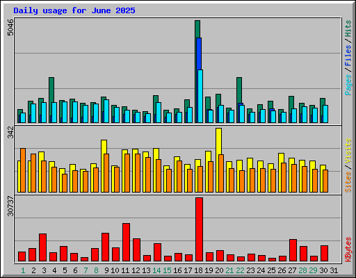 Daily usage for June 2025