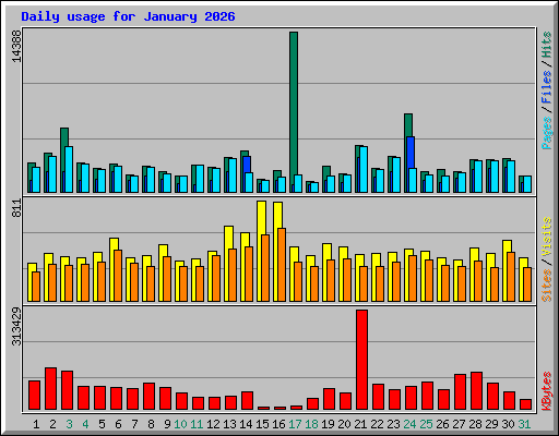 Daily usage for January 2026