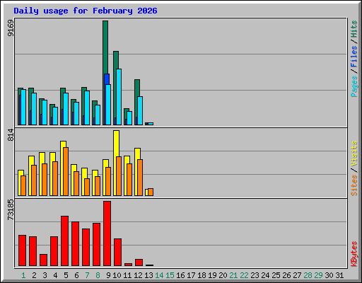 Daily usage for February 2026